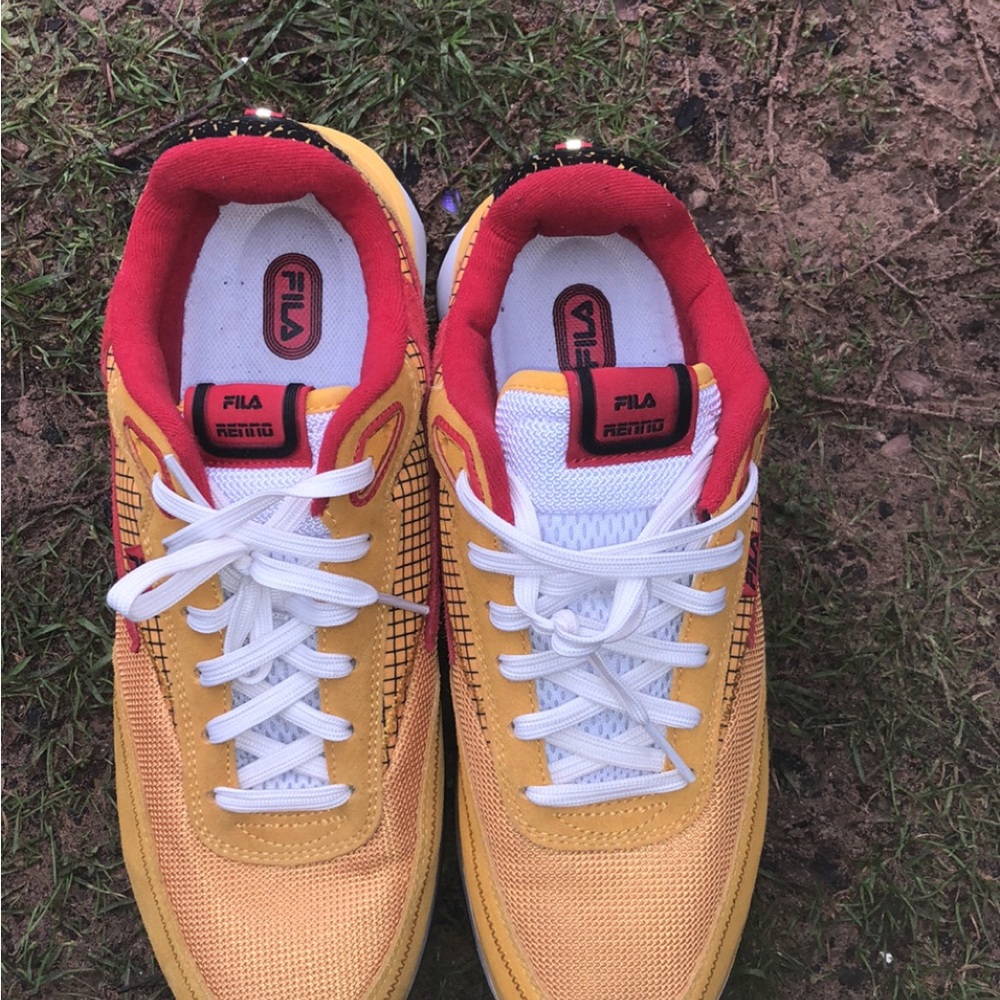 Fila Yellow and Red Sneakers